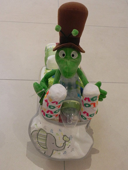 gateau de couches moto avec kermit