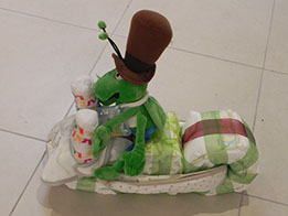 gateau de couches moto avec kermit